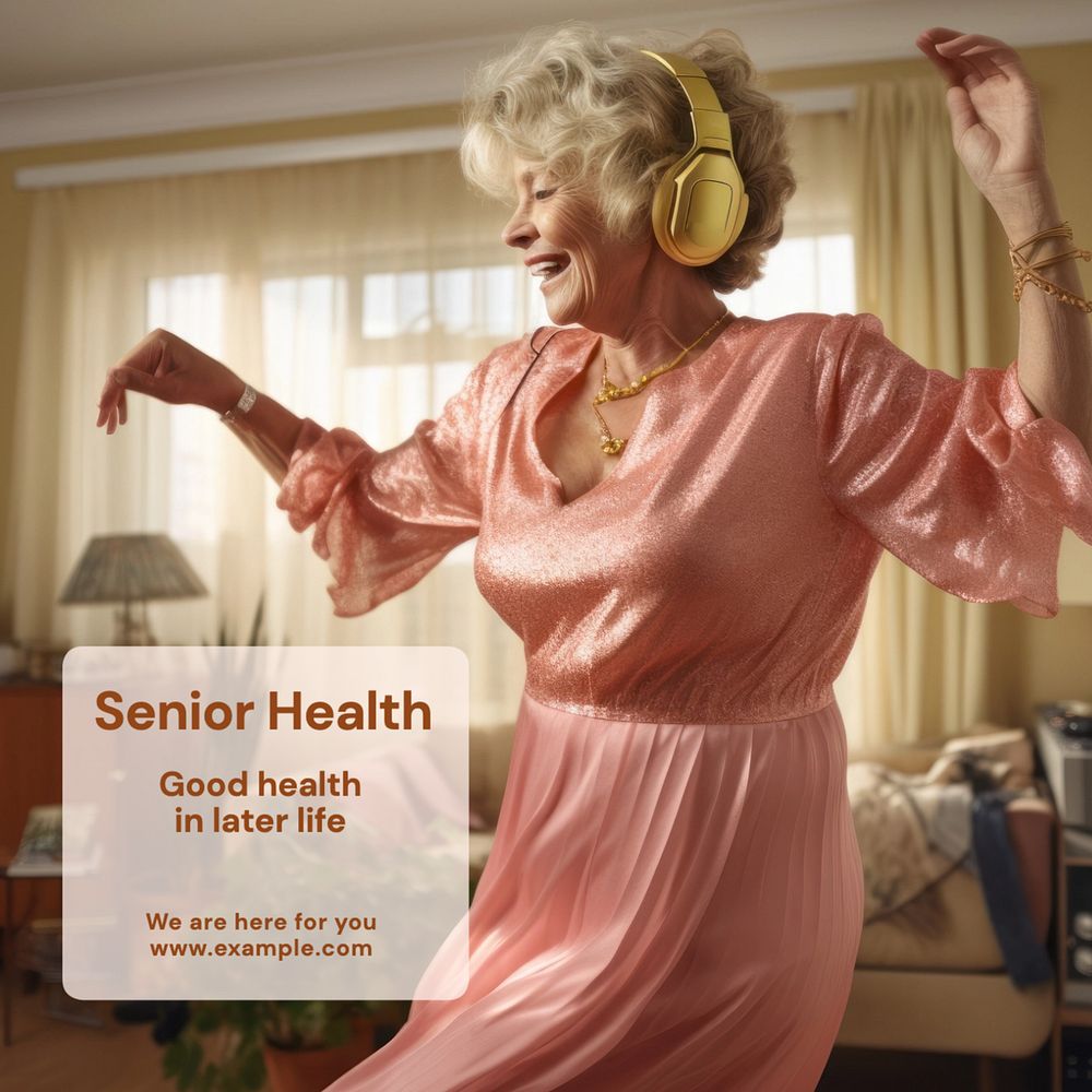 Senior health Instagram post template, editable text