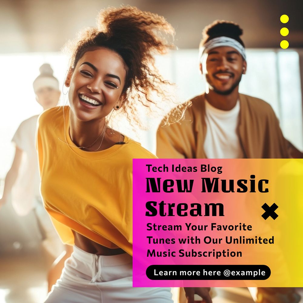 Music stream Instagram post template, editable text