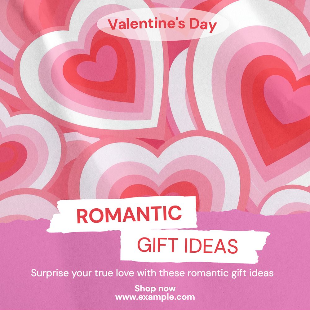 Romantic gift ideas Instagram post template, editable text