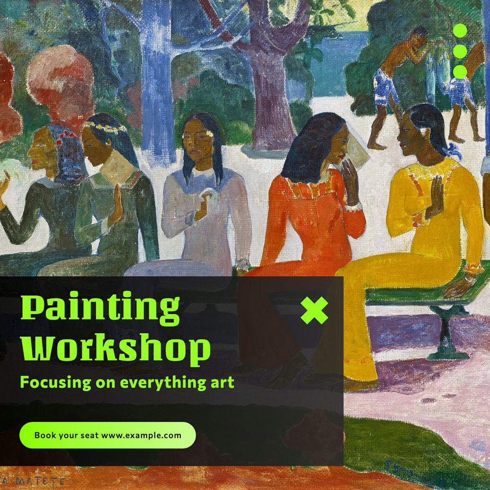 Painting workshop Instagram post template, editable text