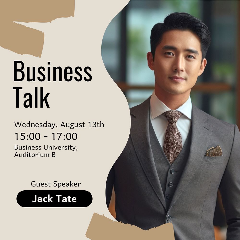 Business talk Instagram post template, editable text