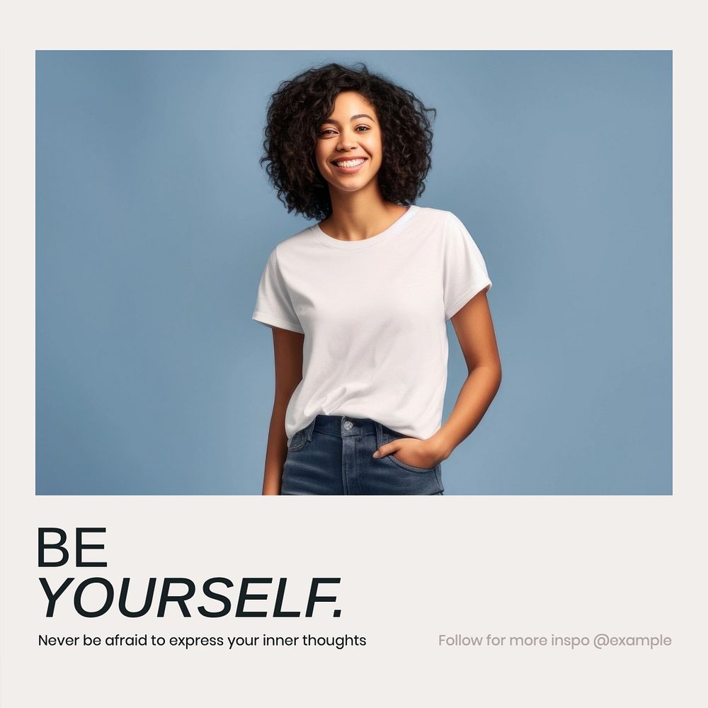 Be yourself Instagram post template, editable text