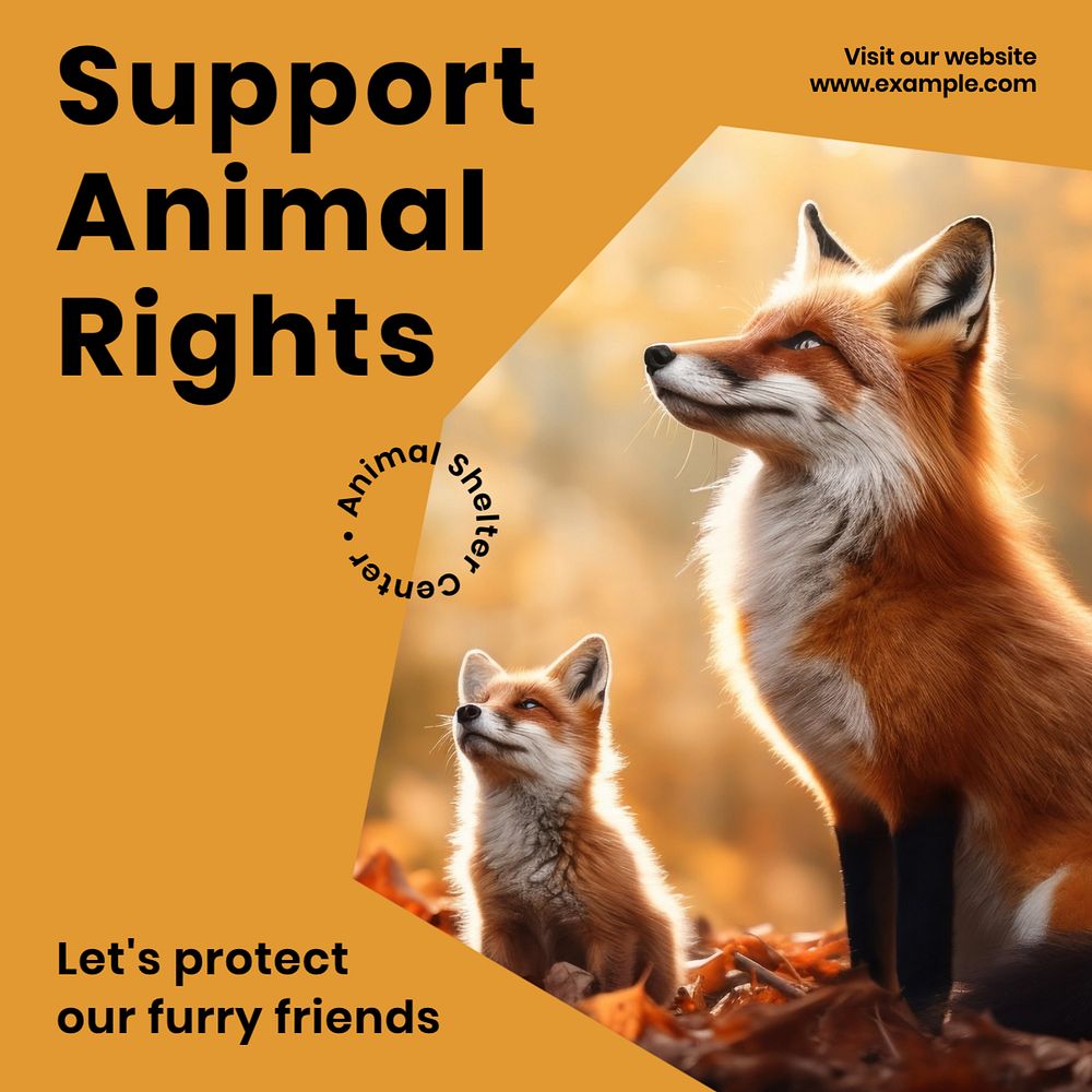 Animal rights Instagram post template, editable text