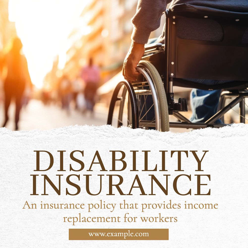 Disability insurance Instagram post template, editable text