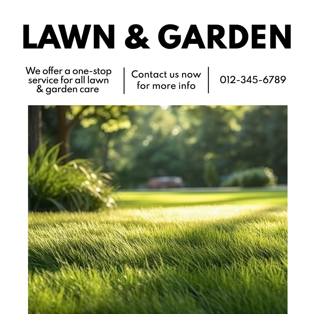 Lawn & garden Instagram post template, editable text