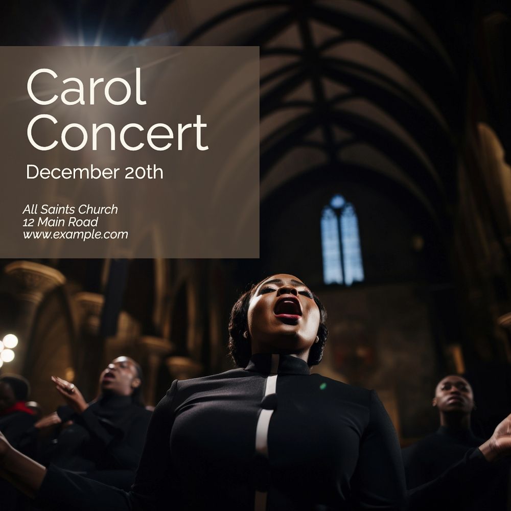 Carol concert Instagram post template, editable text