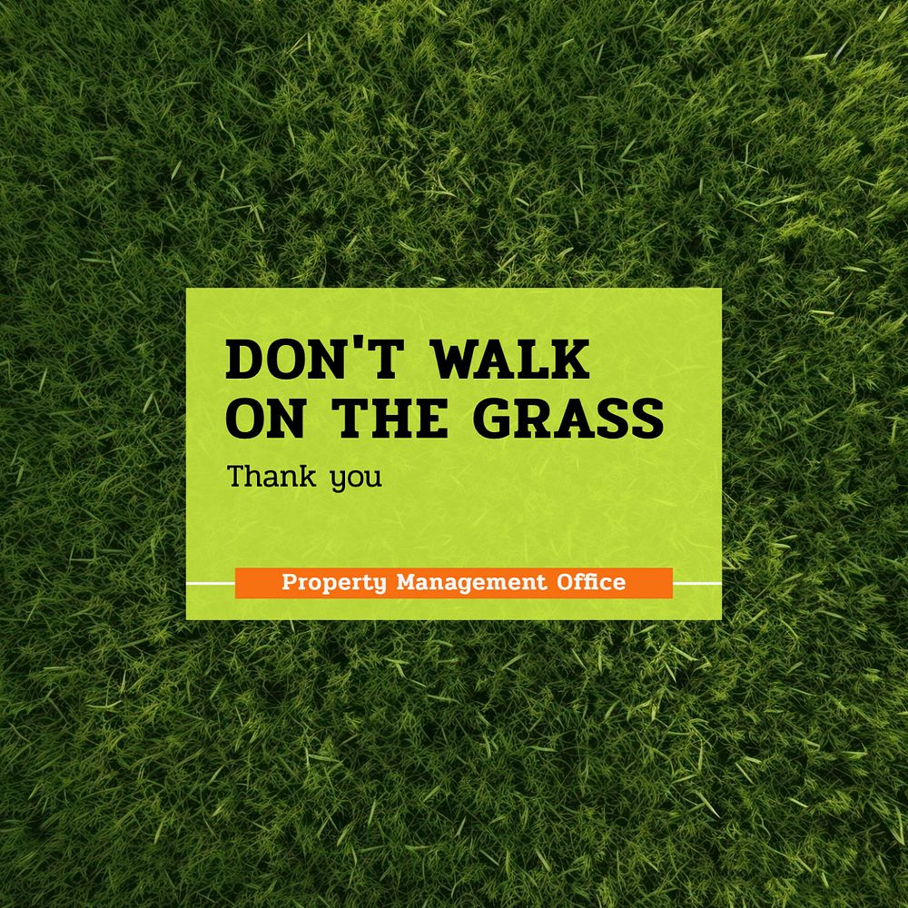 Walk on grass Instagram post template, editable text