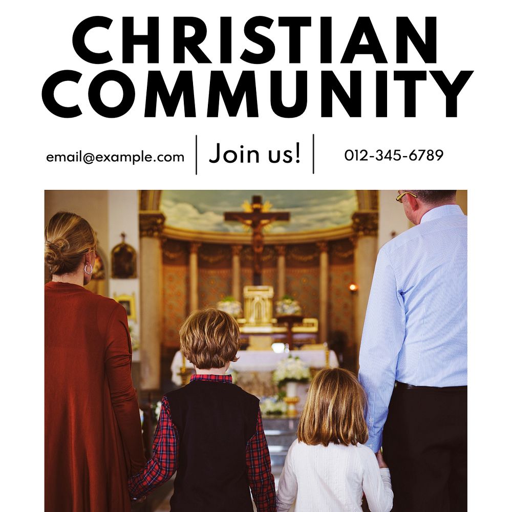 Christian community Instagram post template, editable design