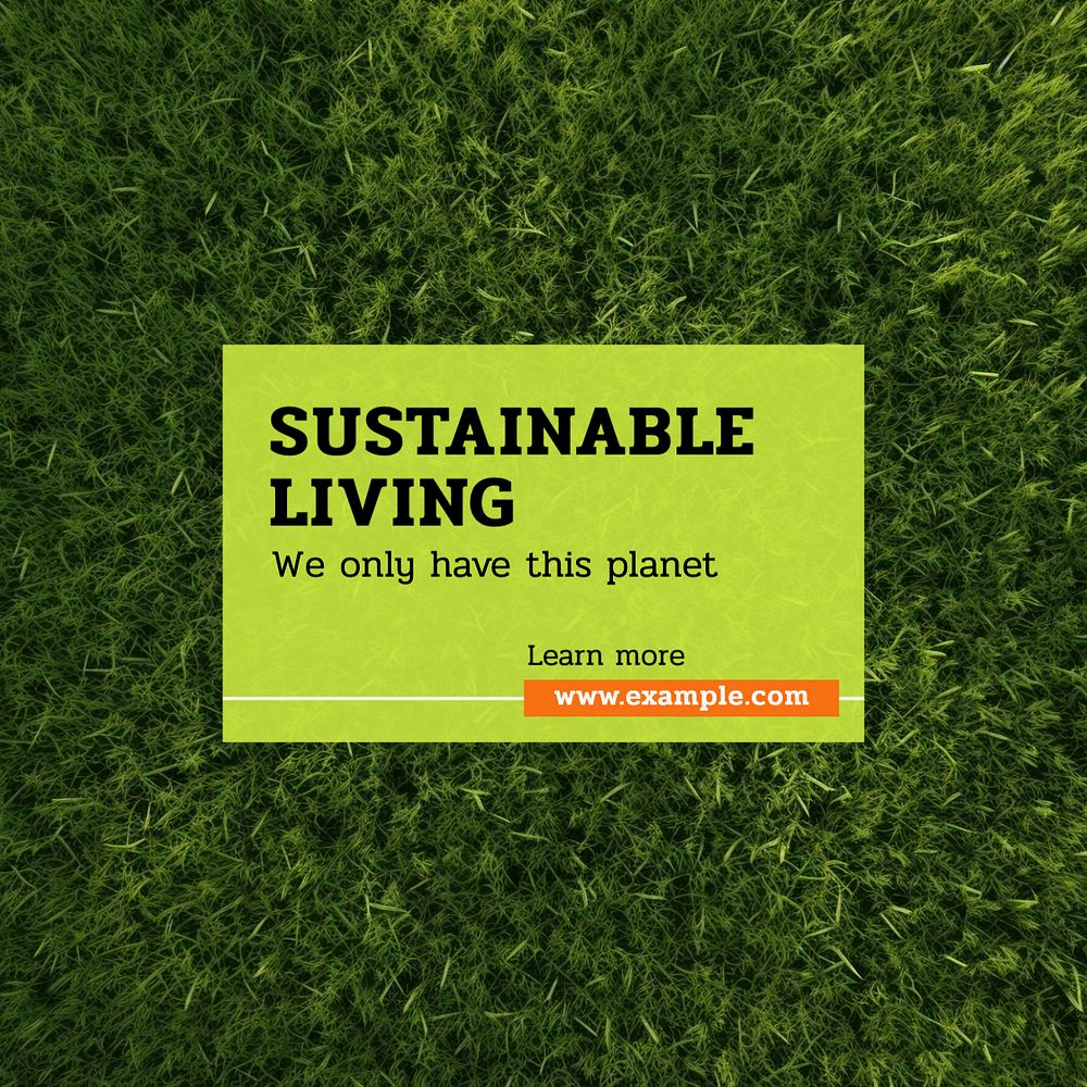 Sustainable living Instagram post template, editable text