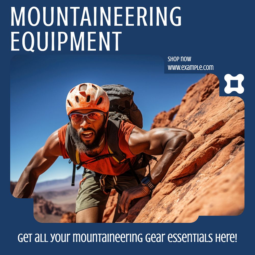 Mountaineering Equipment Instagram post template, editable text