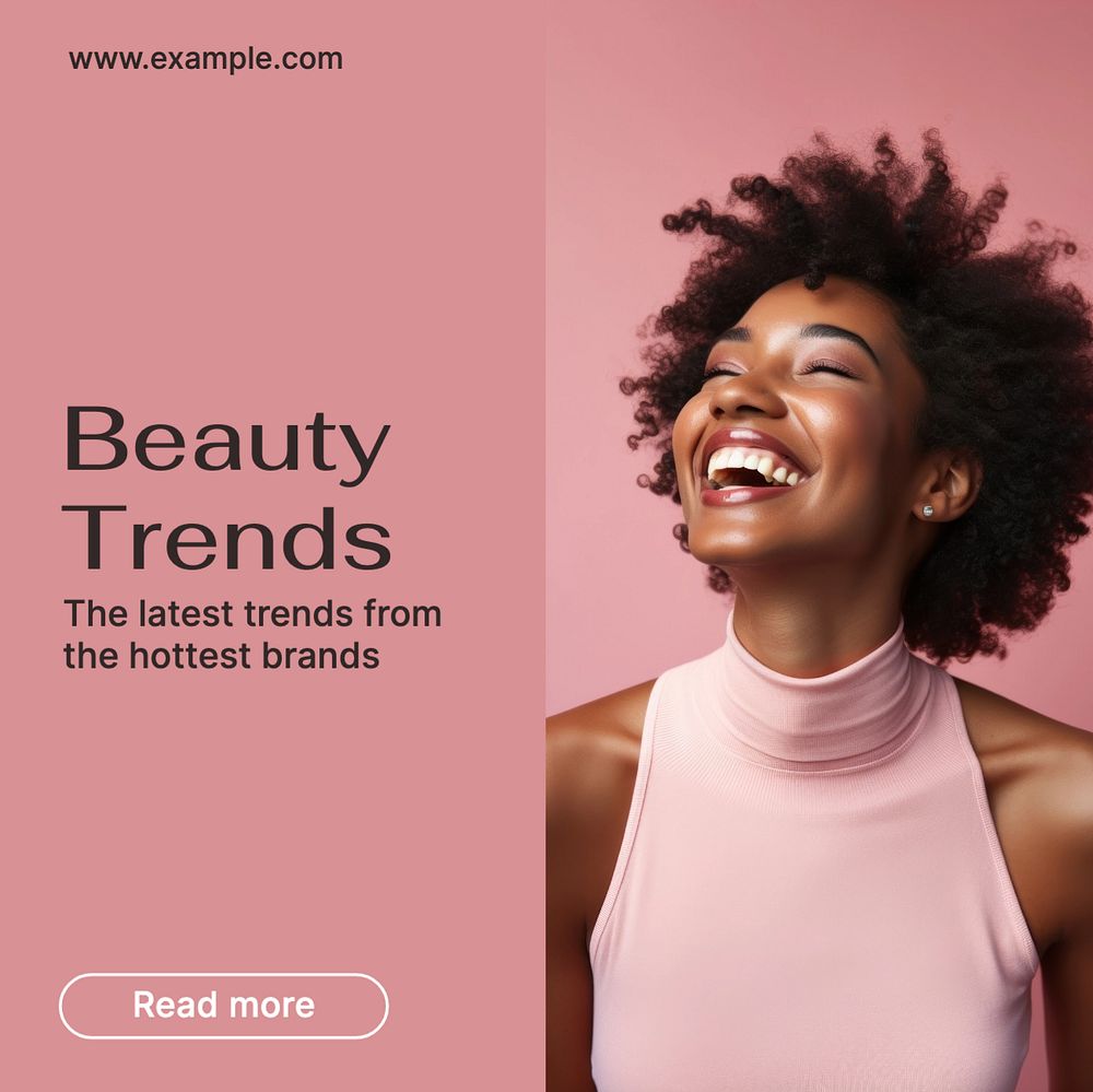 Beauty trends Instagram post template, editable text