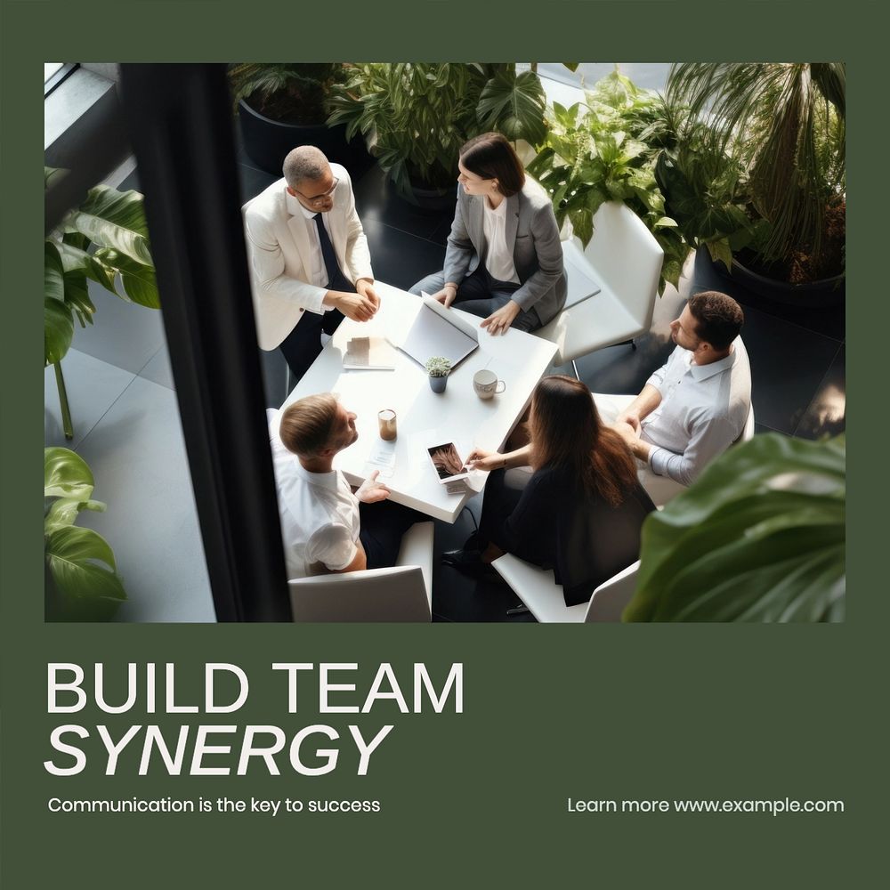 Build team synergy Instagram post template, editable text