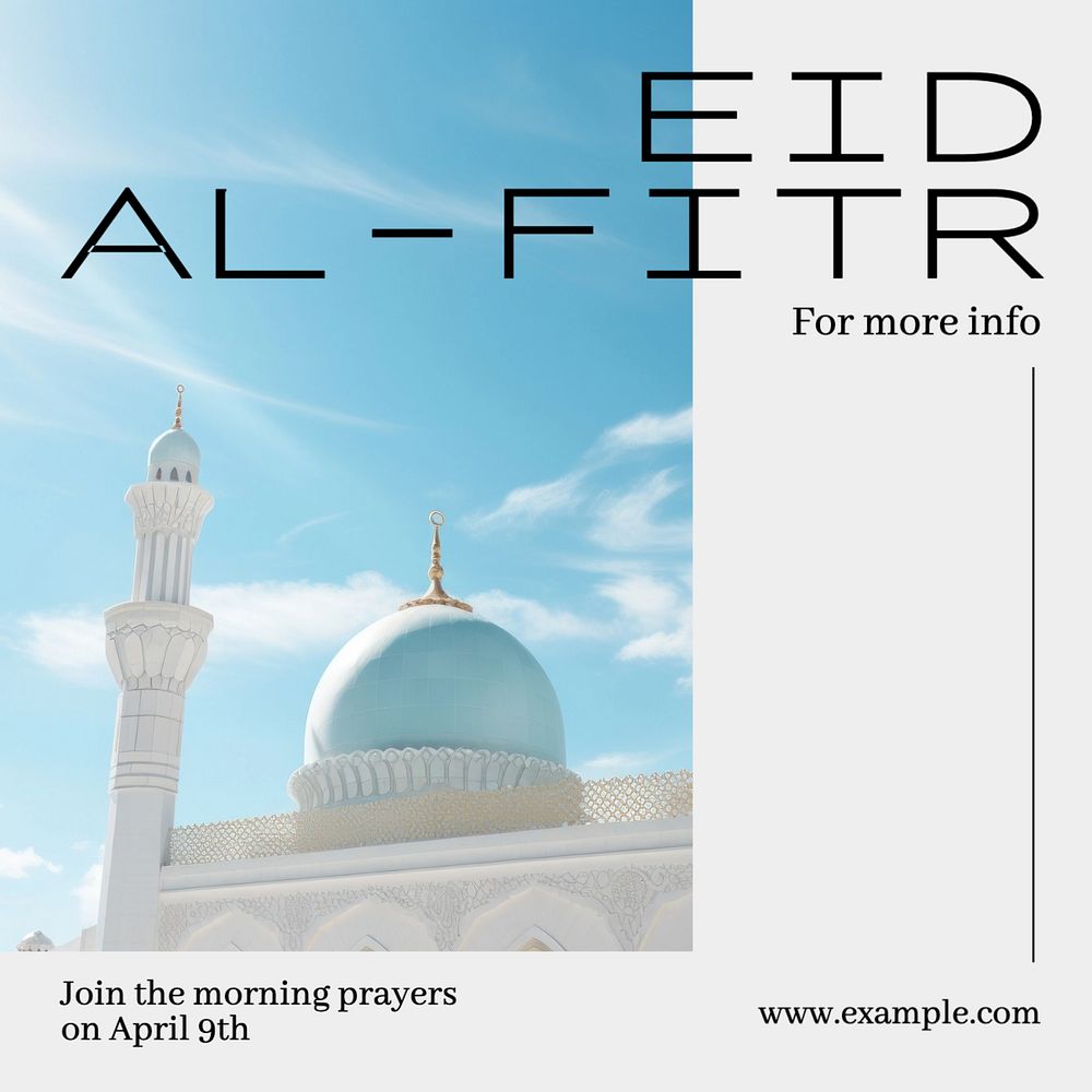 Eid al-Fitr Instagram post template, editable text