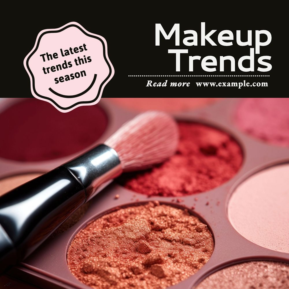 Makeup trends Instagram post template, editable text