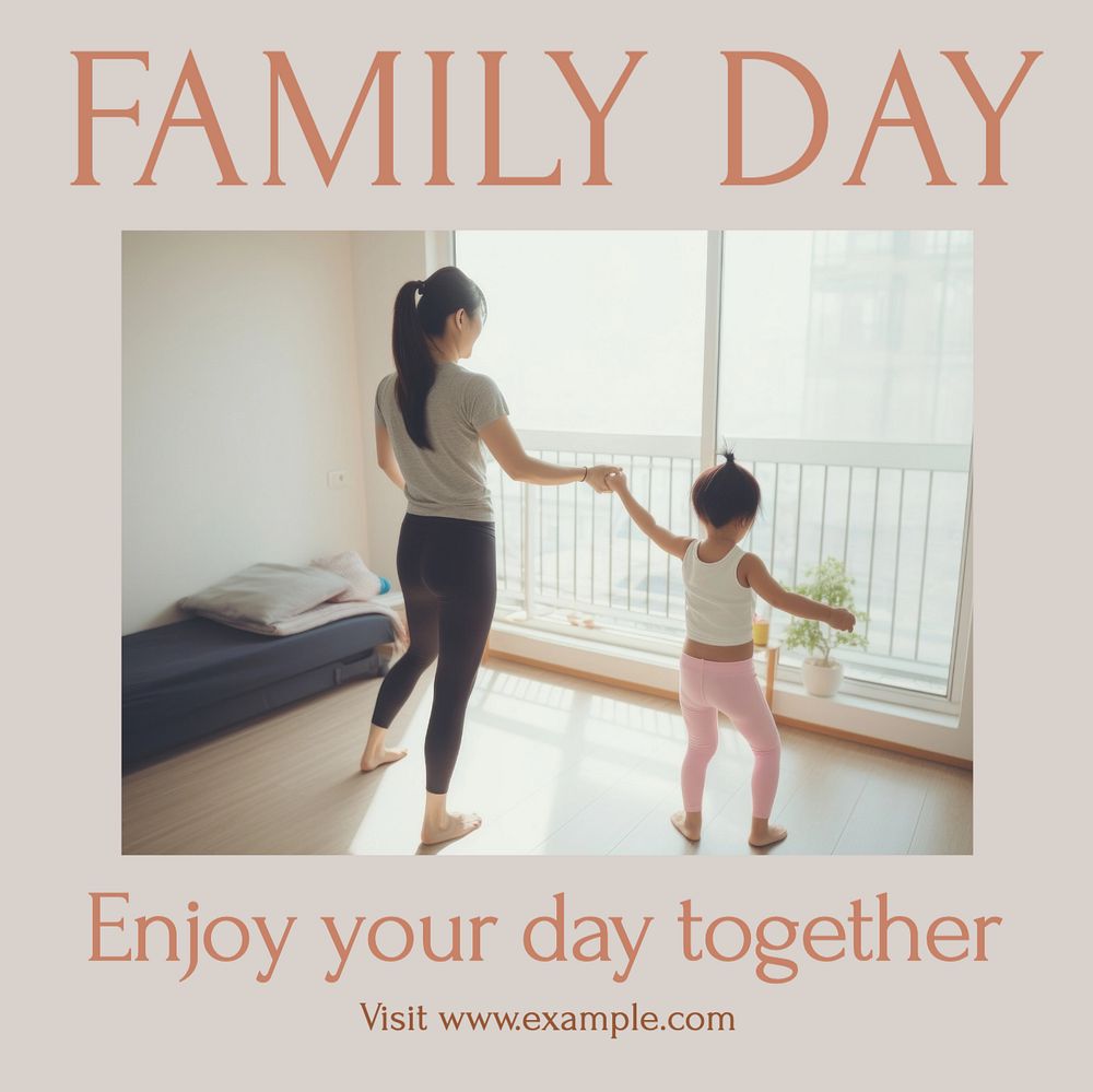 Family Day Instagram post template, editable text