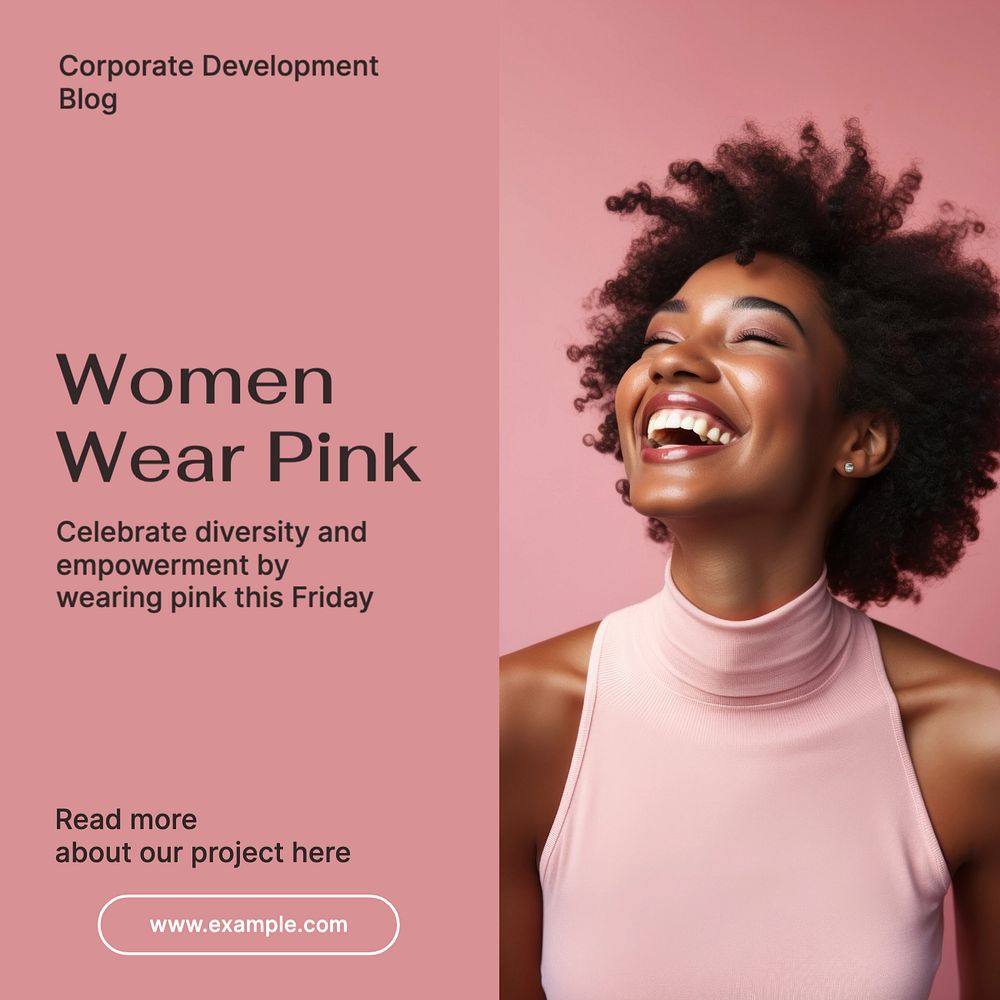 Women wear pink Instagram post template, editable text