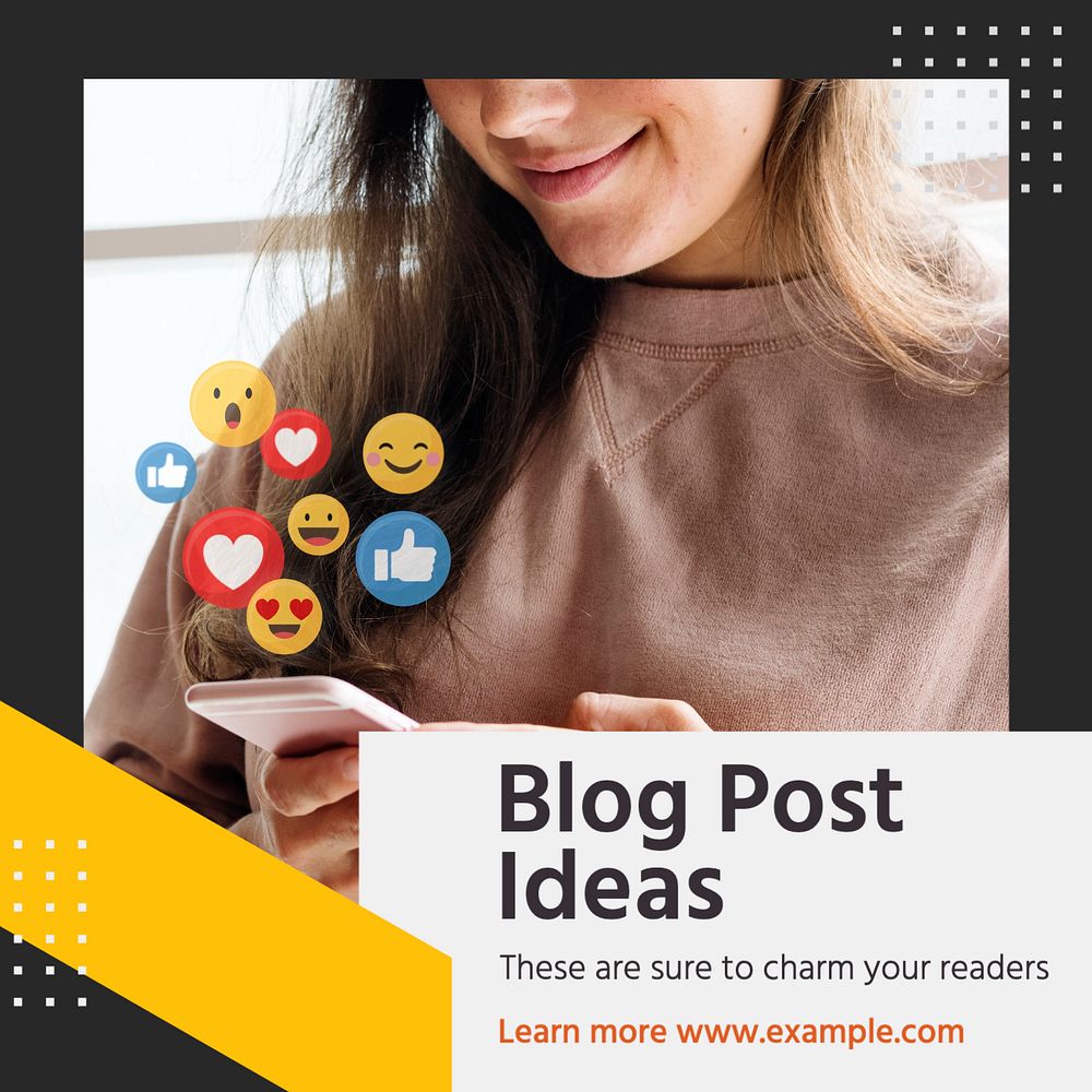 Blog post Instagram post template, editable text