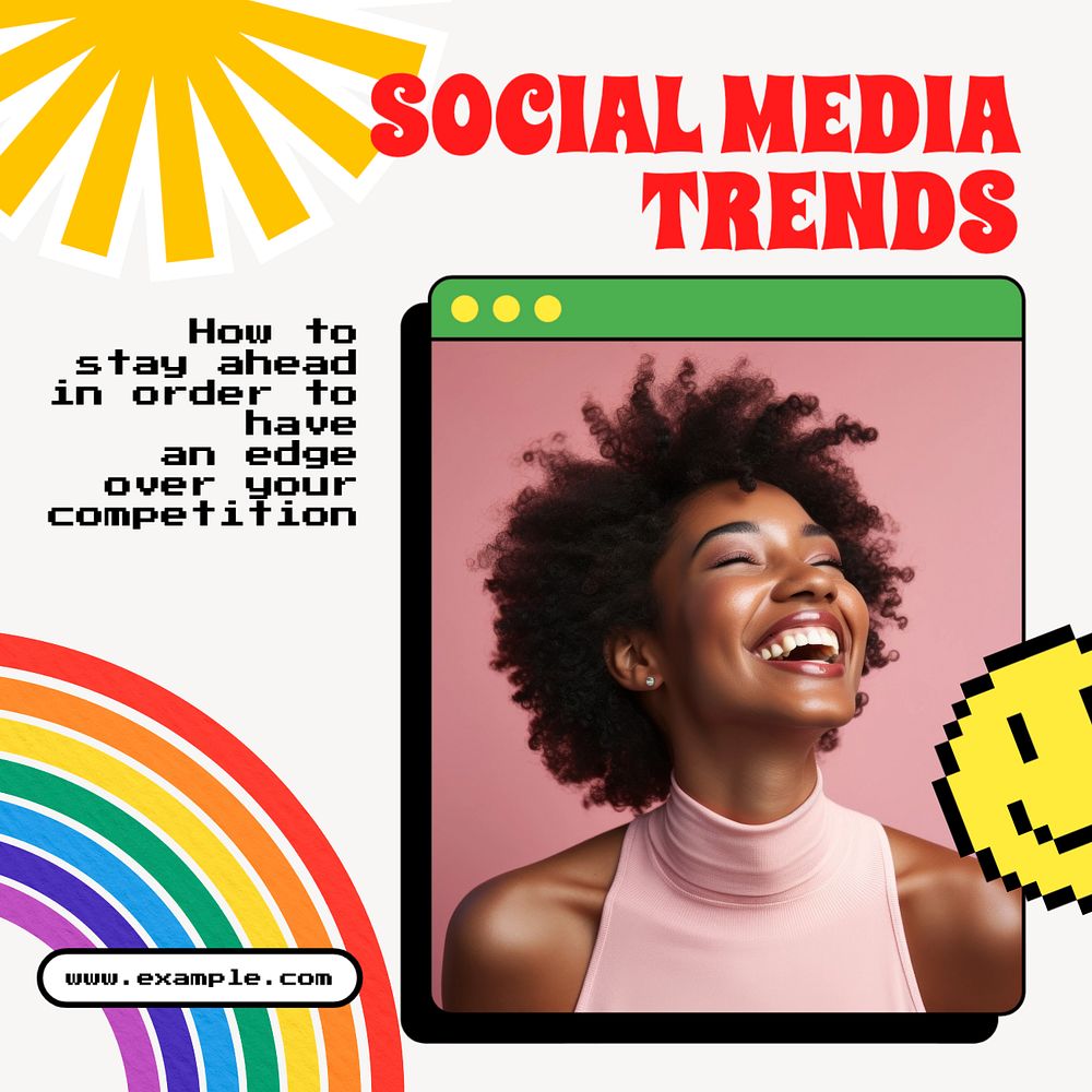 Social media trends Instagram post template, editable text