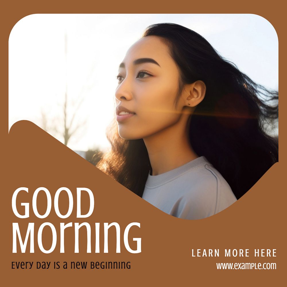 Good morning Instagram post template, editable text