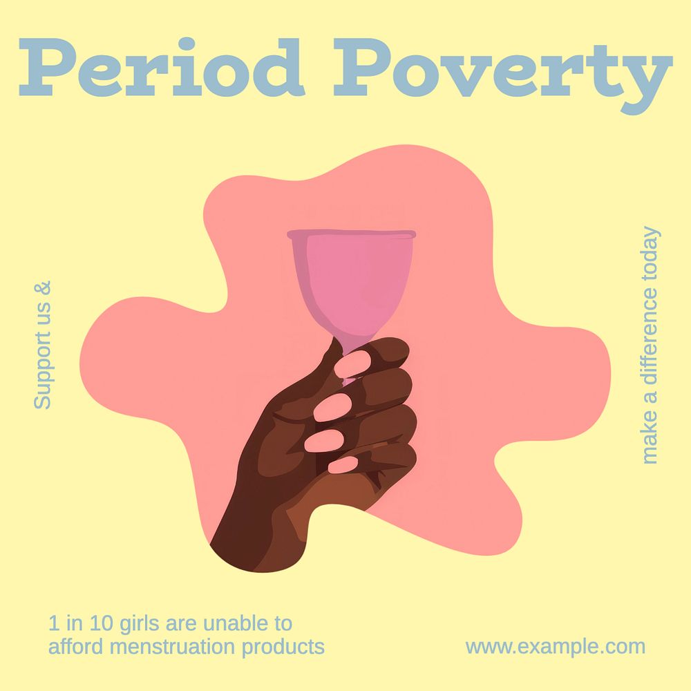 Period poverty Instagram post template, editable text