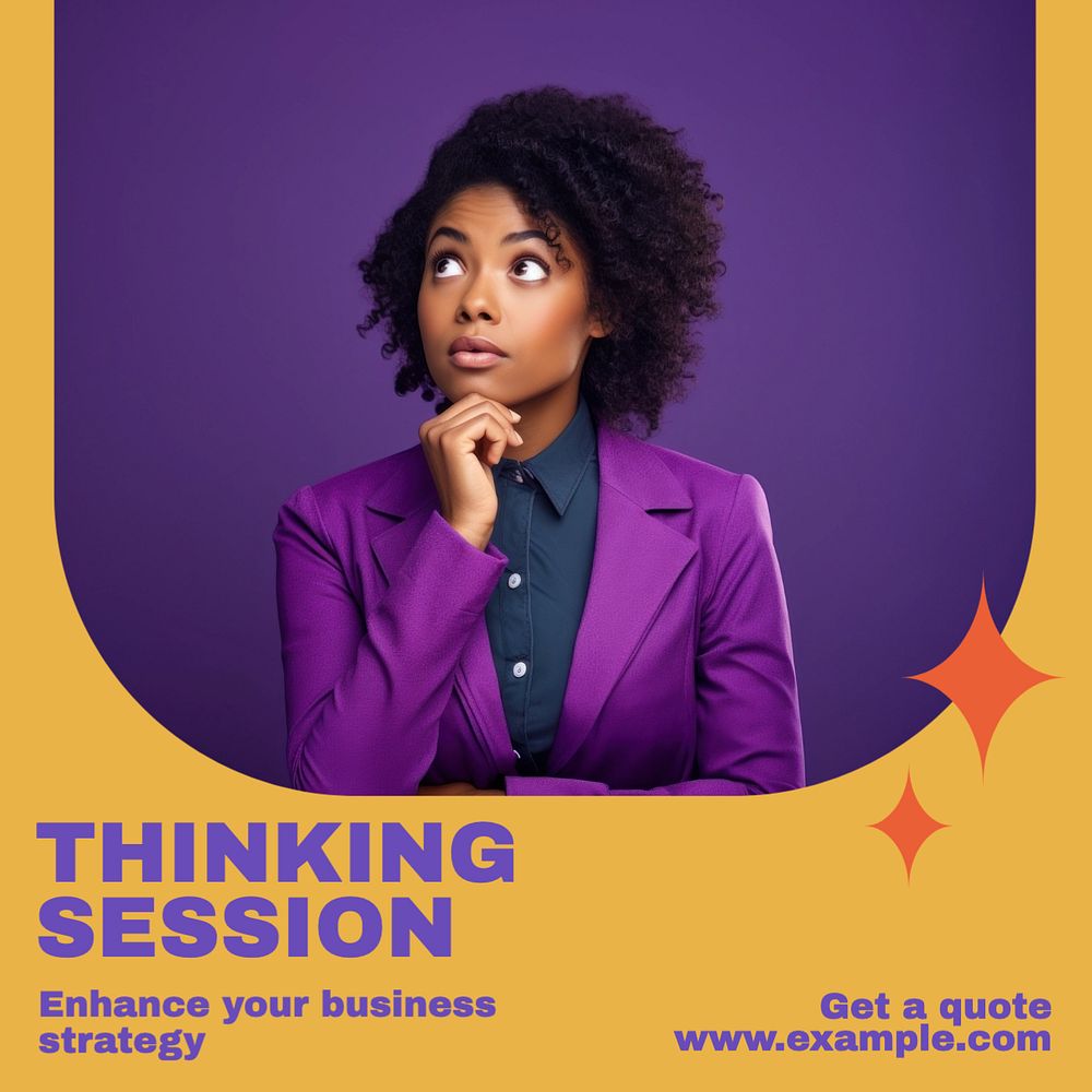 Thinking session Instagram post template, editable text