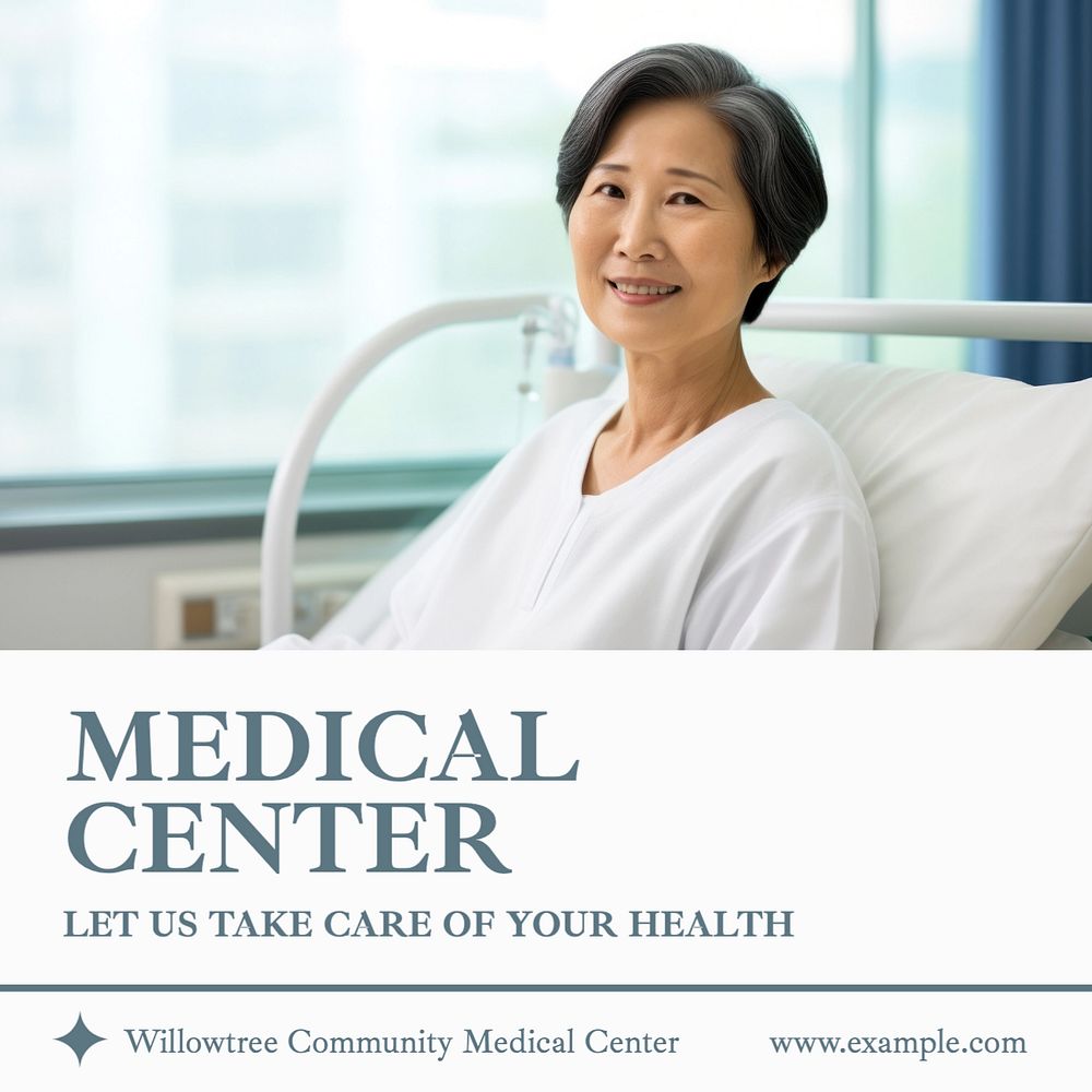 Medical center Instagram post template, editable text