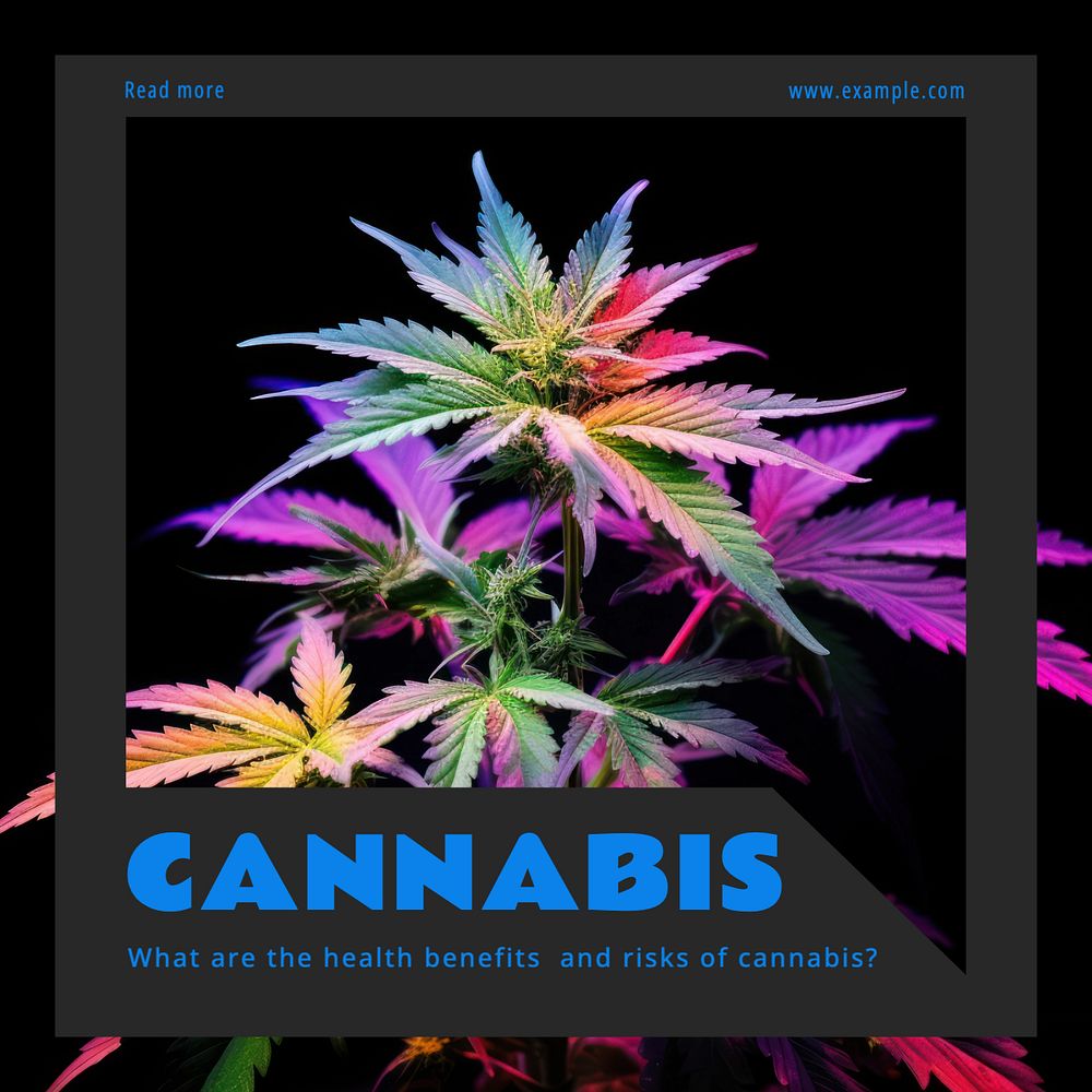 Cannabis Instagram post template, editable text