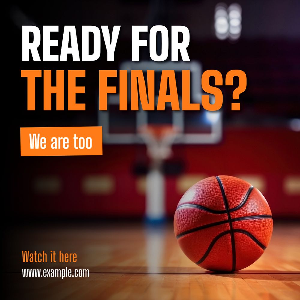 Basketball final Instagram post template, editable text