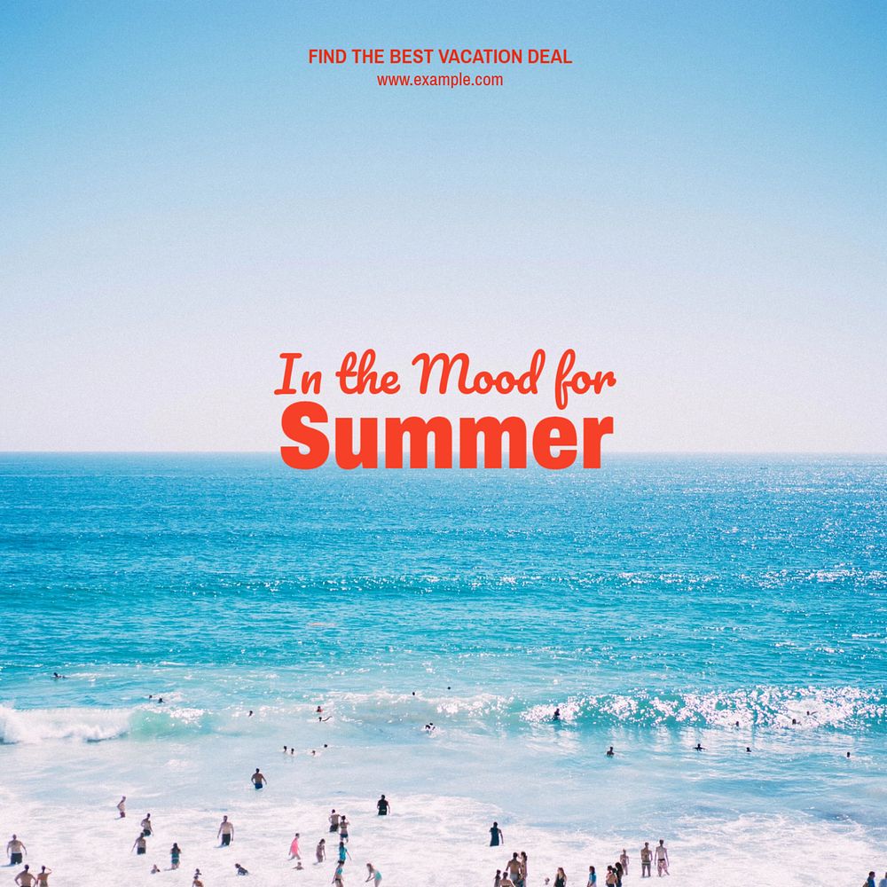 In the mood for summer  Instagram post template, editable text