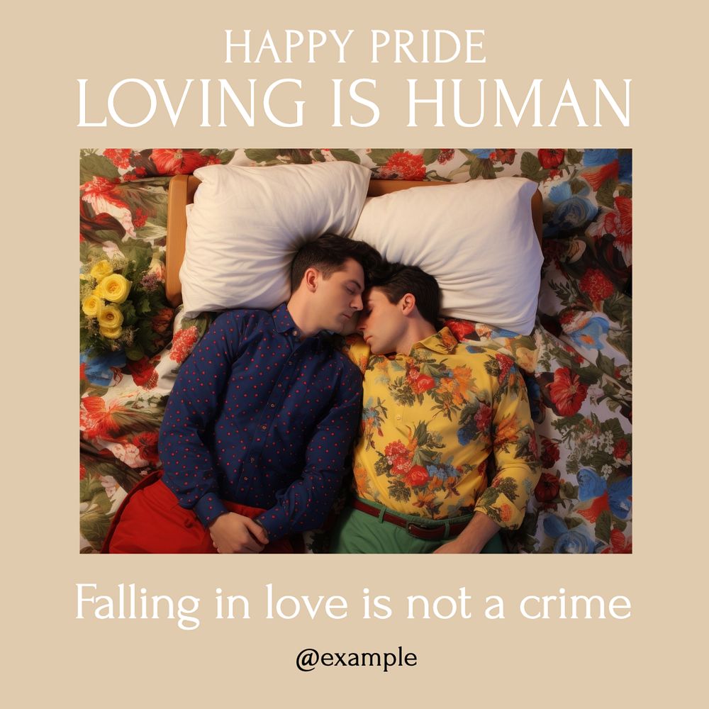 Happy pride Instagram post template, editable text