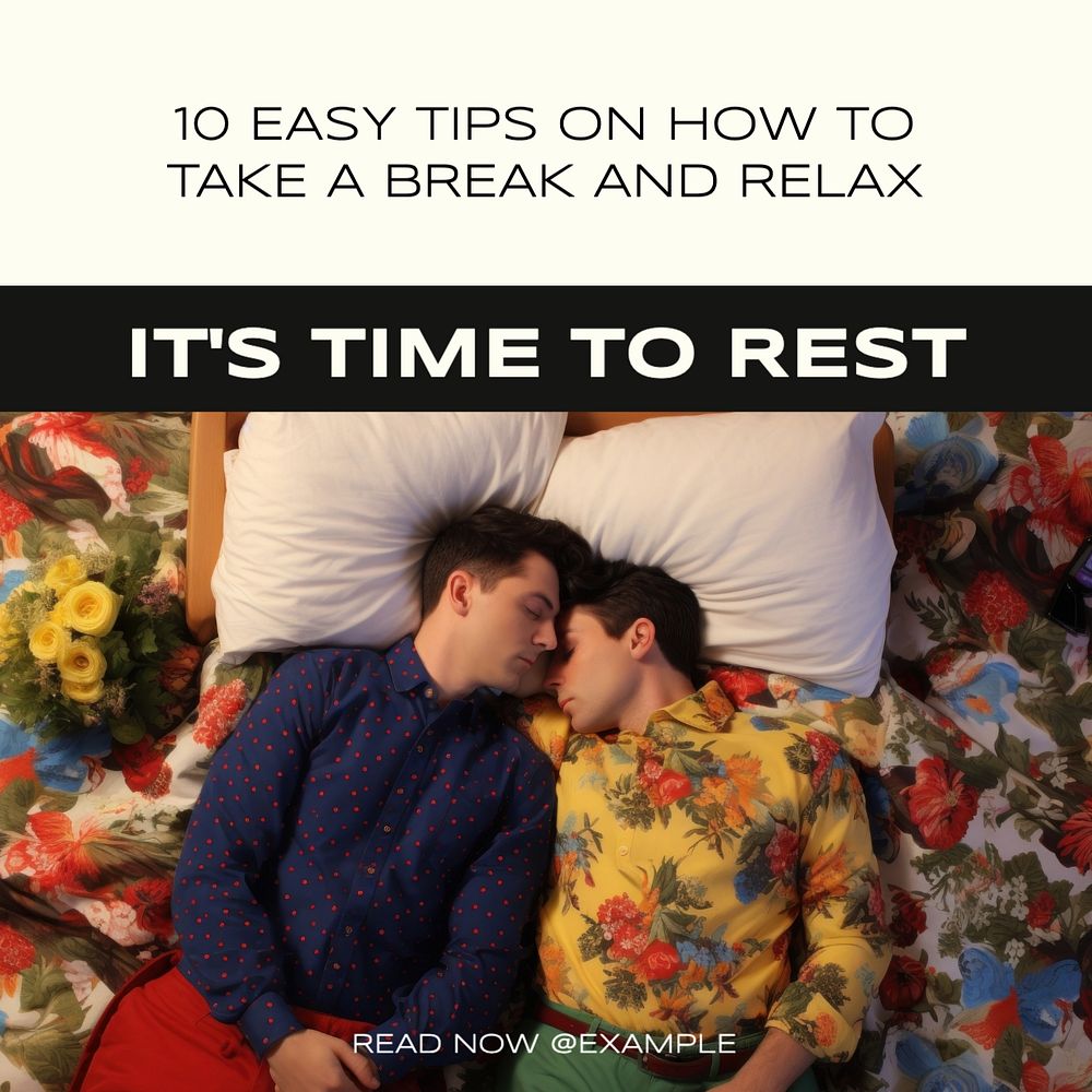 Rest & relax Instagram post template, editable text