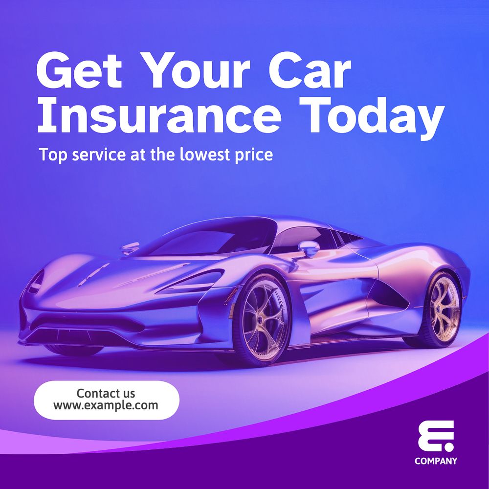 Car insurance Instagram post template, editable text