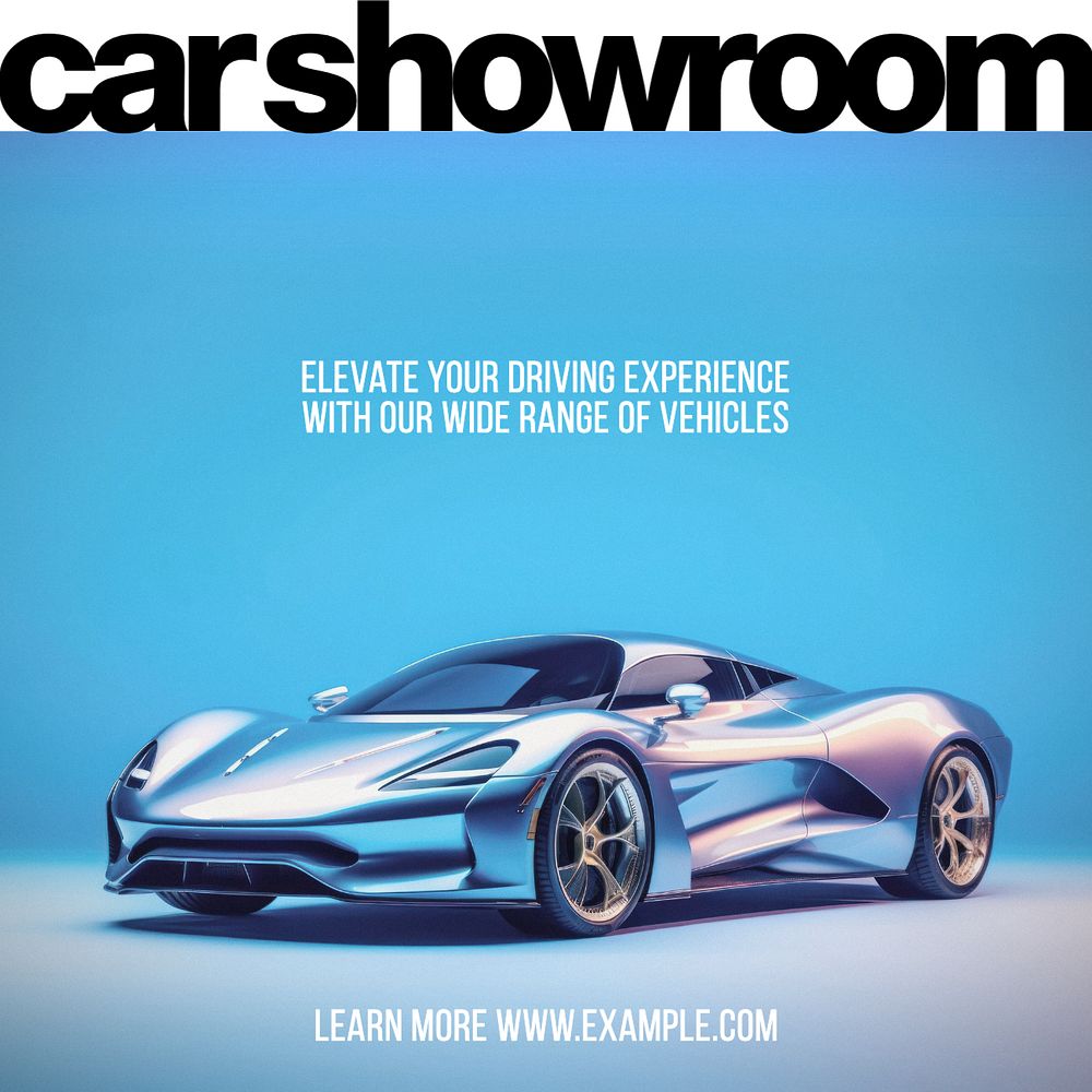 Car showroom Instagram post template, editable text