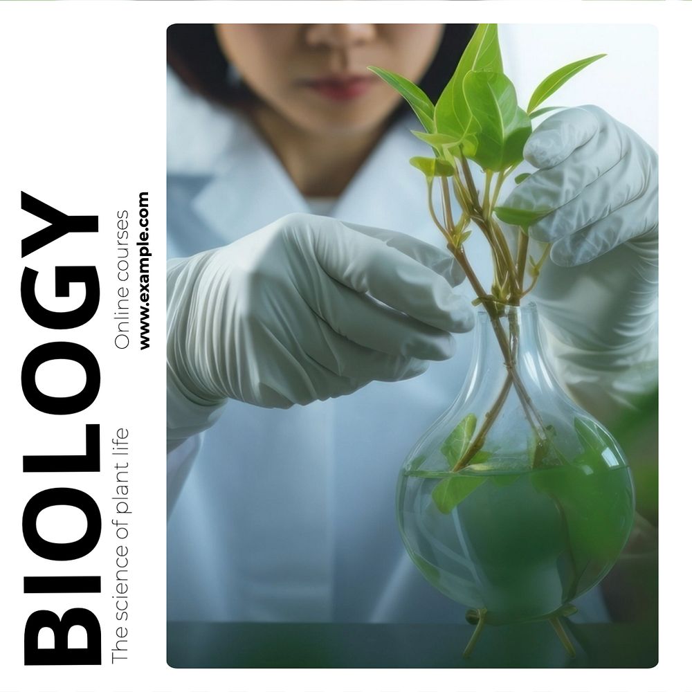 Biology Instagram post template, editable text