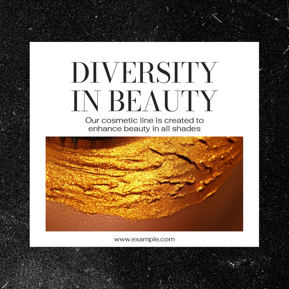 Diversity in beauty Instagram post template, editable text