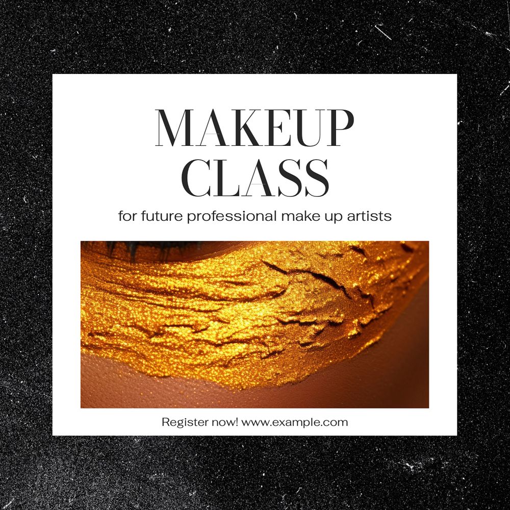 Makeup class Instagram post template, editable text