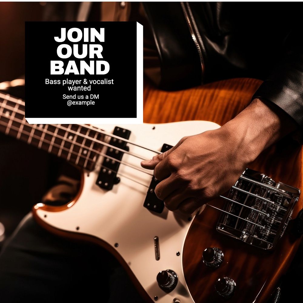 Join our band Instagram post template, editable text