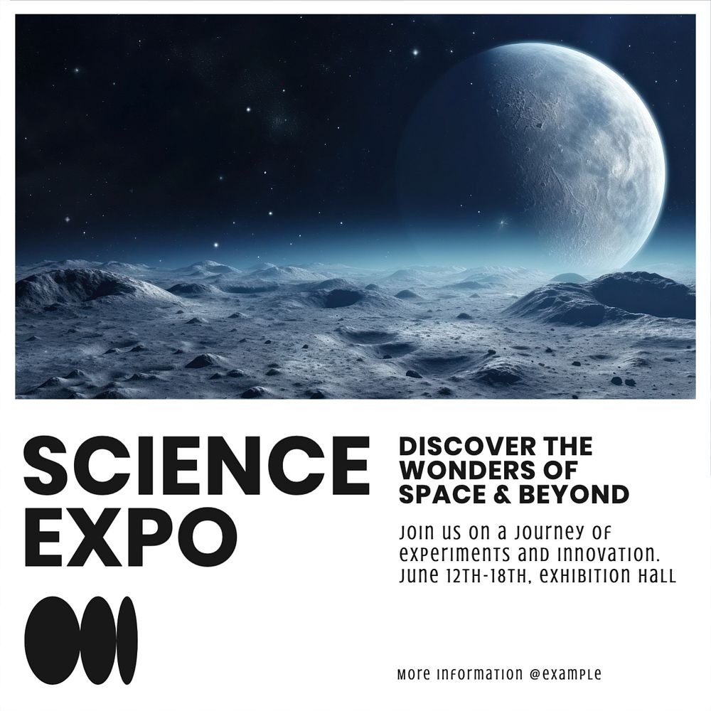 Science expo Instagram post template, editable text