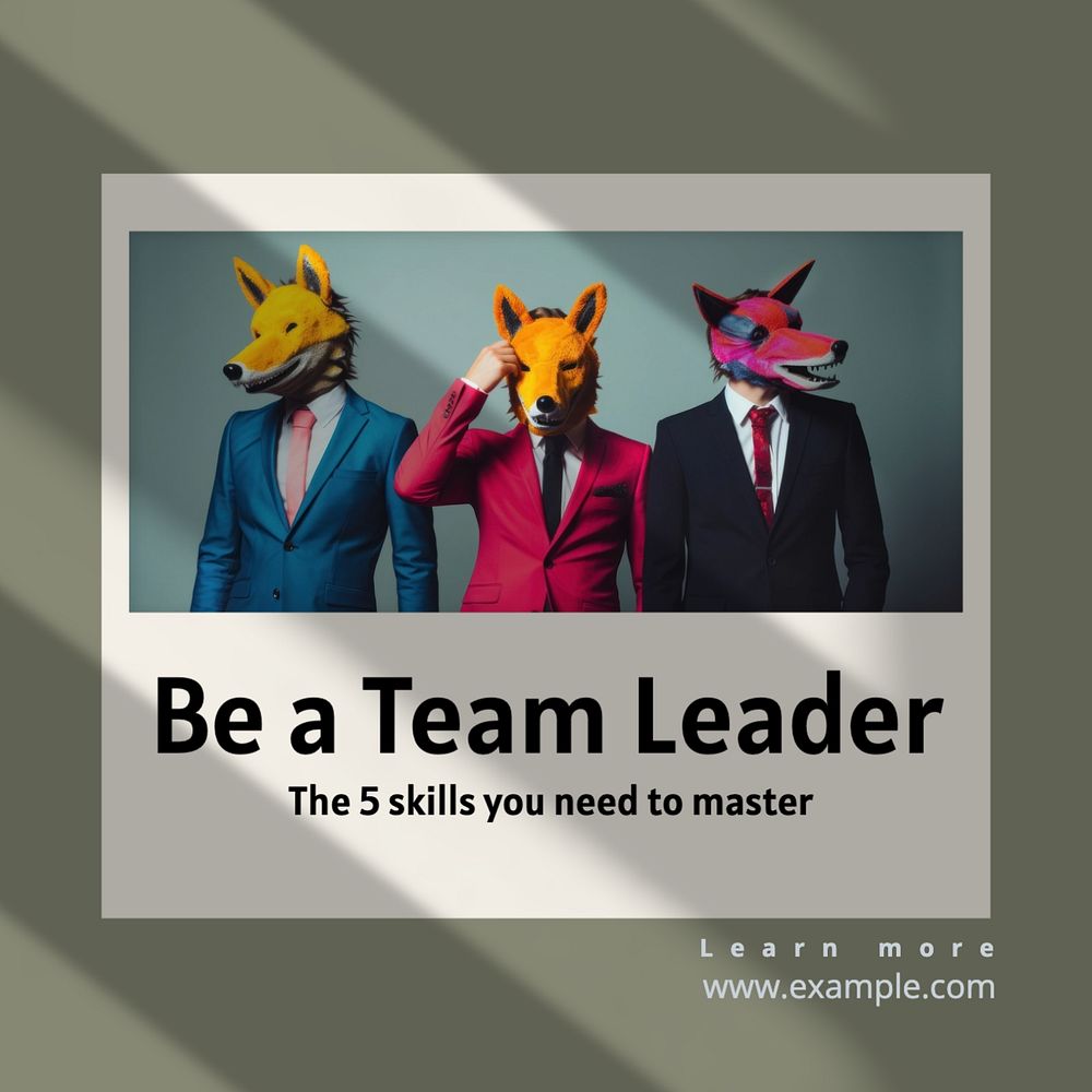 Team leader Instagram post template, editable text