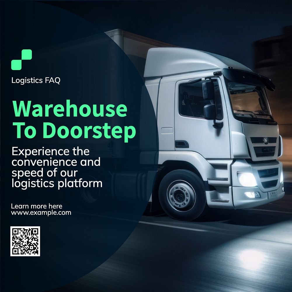 Warehouse to doorstep Instagram post template, editable text