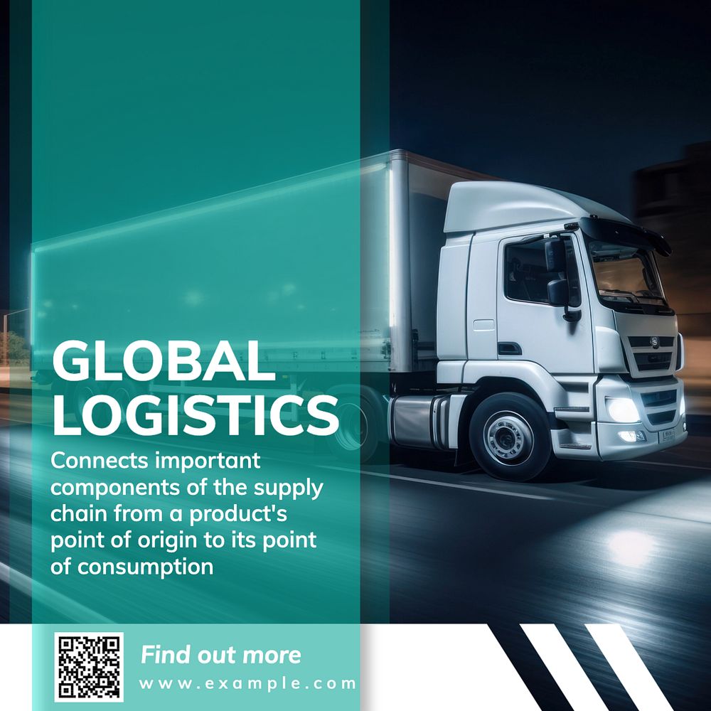 Global logistics Instagram post template, editable text