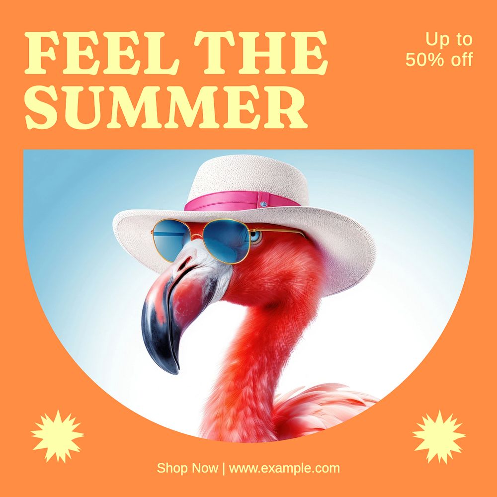 Summer sale Instagram post template, editable text