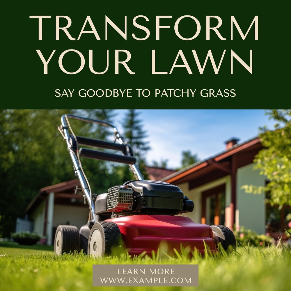 Transform your lawn Instagram post template, editable text