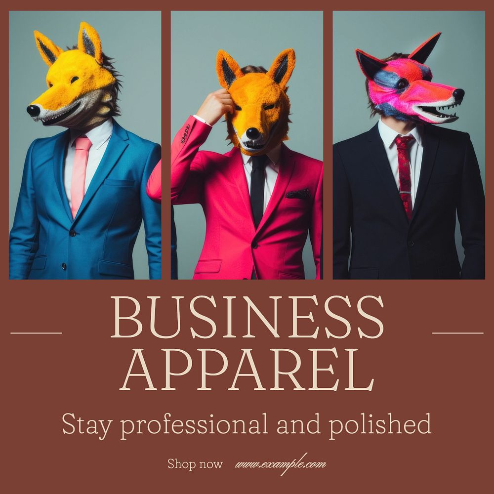 Business Apparel Instagram post template, editable text