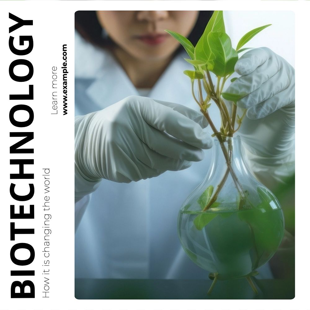 Biotechnology Instagram post template, editable text