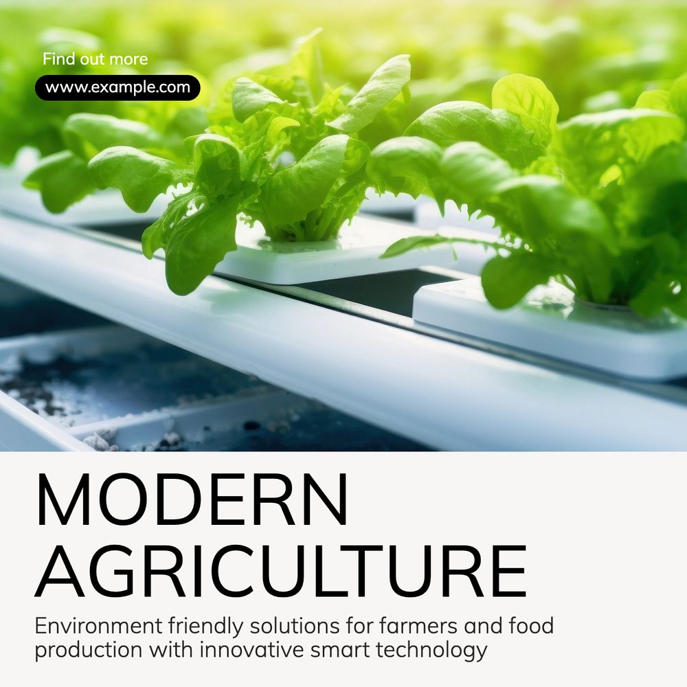 Modern agriculture Instagram post template, editable text