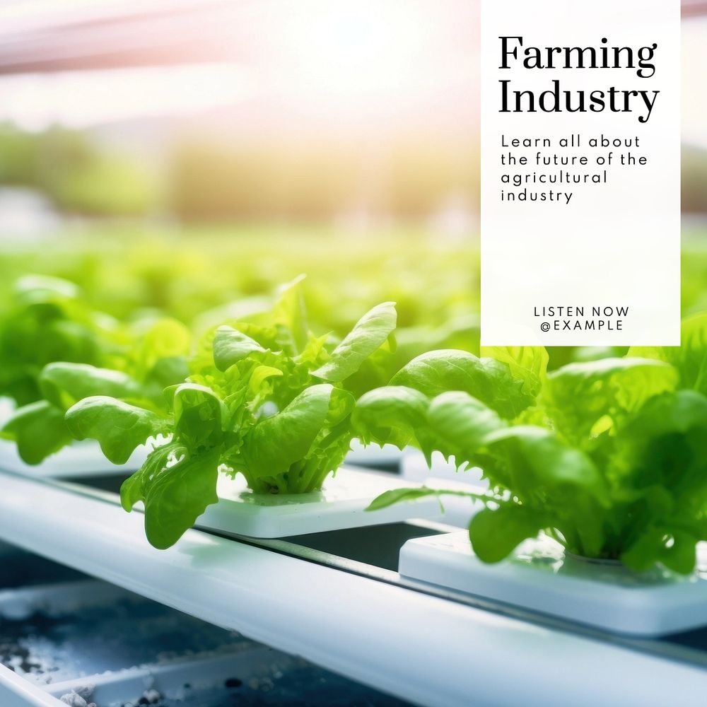 Farming industry Instagram post template, editable text