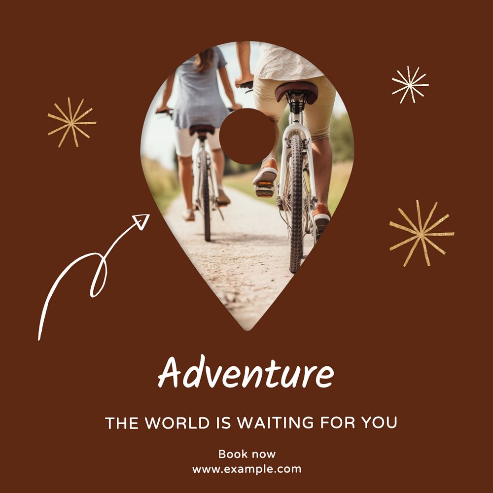 Adventure Instagram post template, editable text