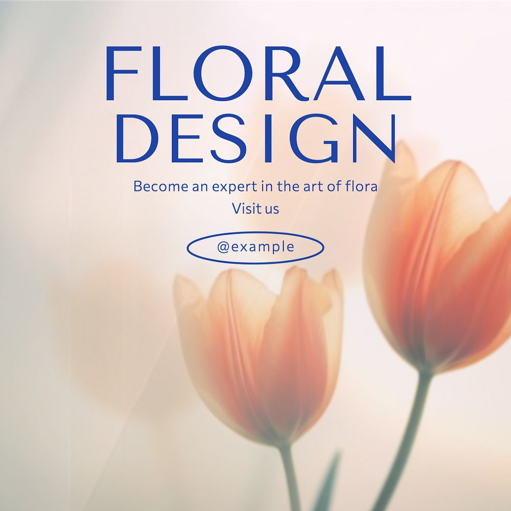 Floral design Instagram post template, editable text