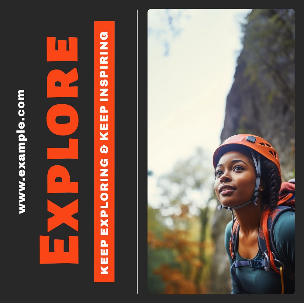 Explore Instagram post template, editable text